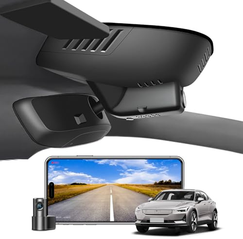 MANGOAL 4K+1080P Dash Cam Fram och Bak, Integrerat OEM-utseende Dashcam, Anpassad för Volvo Polestar 2, 2021 2022 2023 2024, Loopinspelning, G-Sensor, WiFi & App, Lätt att installera, 128 GB kort