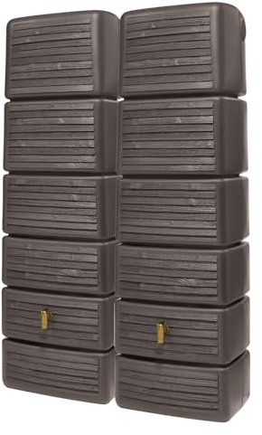 2X 330L GRAF Wandtank Set mit Verbinder (Slim Wood | Darkwood)