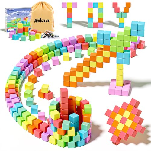 Bloques Magnéticos Construcción, 72 Piezas Juguete Educativo Montessori para Niños y Niñas de 2 3 4 5 6 7 8 Años, Montessori Magnetic Blocks, Sensory Educational Toys for Kids Aged 3-5
