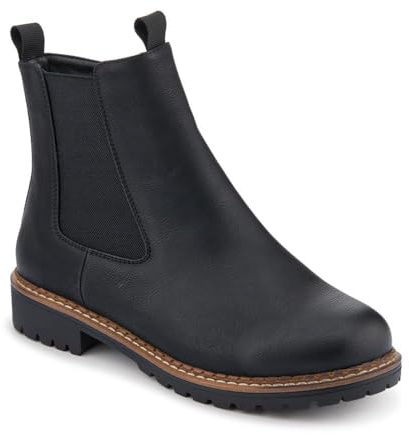 Pavers Wide Fit Slip On Boots With Side Zip - Black Size 6