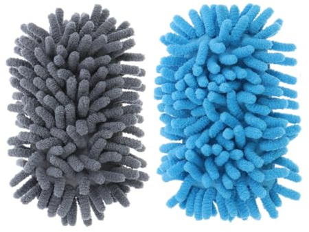 Healvian Borrador de Microfibra para Pizarra Blanca y Borrador de Esponja para Pizarra Negra 2 Unidades Azul y Gris Doble Cara Limpiador de Borrado Seco para Oficina Escuela y Hogar