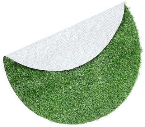 VALICLUD Gazon Artificiel Décoratif pour Plaque D’Égout 99 CM Diamètre Tapis Synthétique Vert Réaliste 25 CM D’Épaisseur Gazon Extérieur Résistant pour Jardin Terrasse et Aire de Jeux