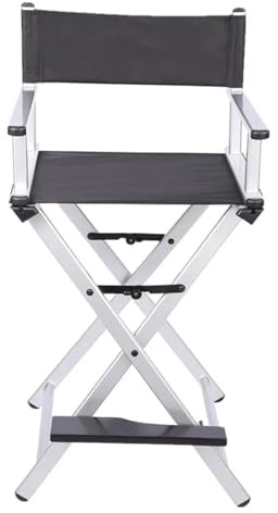 OPIGJUFD Fällbar regissörsstol fritidsstol, hopfällbar, aluminiumlegering, för utomhusmakeup (silver)