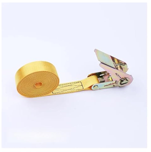 Cinghie di fissaggio con fibbia a cricchetto da 8 m/25 mm con corda di tensione con fibbia in metallo for auto, moto, bici, bagagli, borse e carichi(Black 2Batteries)