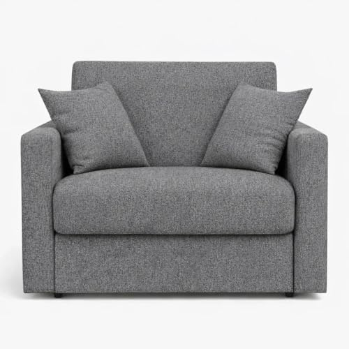 Generico Poltrona Letto Salvaspazio con Materasso 18 cm – Vari Colori e Tessuti (Grigio)