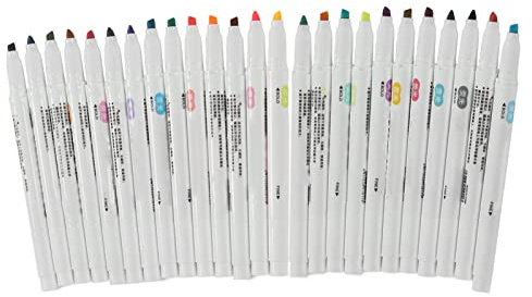 Double Ended Highlighter 25 färger Snabbtorkande ergonomisk vattenbaserad för skolans kontorskonstavdelning