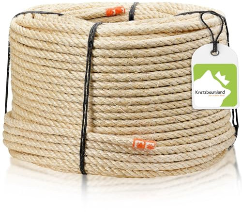 Kratzbaumland Sisalseil 12 mm, Sisalseil Natur für Kratzbäume (versch. Längen) (20 Meter)