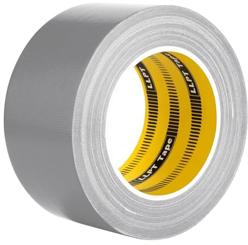 LLPT Kanaltejp av högsta kvalitet tyg Gaffertejp 60 mm x 30 m x 0,23 mm restfri stark självhäftande färg silvergrå (DT245)
