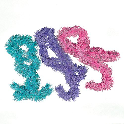 Fun Express - Polyester Fringe Boa Assortment - Apparel Accessories - Costume Accessories - Bulk Accessories - 12 Pieces