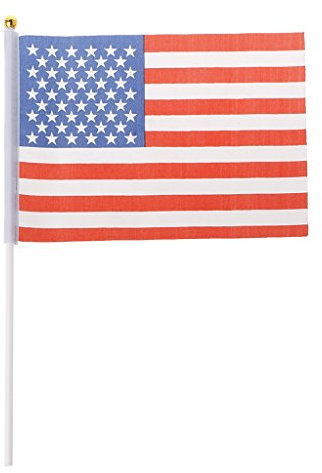 GET fresh 14X21Cm Drapeau Américain À La Main 5 Pcs Mini Américain US Drapeaux Nationaux Main Agitant Petite Bannière Polonais