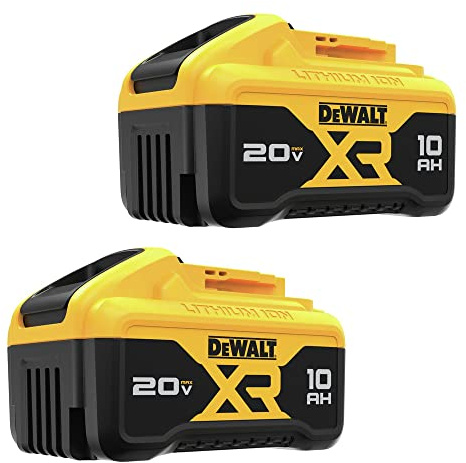 DEWALT 20V MAX XR Battery, 10.0Ah, 2-Pack, LED Charge Indicator (DCB210-2)