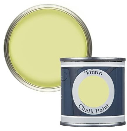 Vintro Paint | Yellow Chalk Paint | Furniture Paint | Shabby Chic | Ultra Matt Finish | 125ml (125ml, Citron - Yellow/Green)