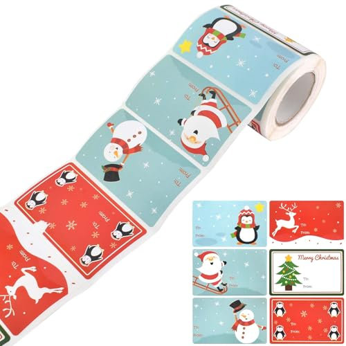Weihnachtsge Schenkanhänger Aufkleber, Weihnachtsdeko Geschenk Aufkleber, Geschenkaufkleber Weihnachten zum Beschriften, Weihnachtsgeschenke Verpackung Etiketten für Weihnachtskarten, Umschlag
