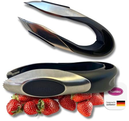 homiez PICCIOLO Strunkentferner für Erdbeeren & Tomaten – Küchenhelfer aus Edelstahl – Obstentkerner & Ausstecher für Gemüse Apfel Kartoffel – Aufhängbar – kleines Küchen-Gadget