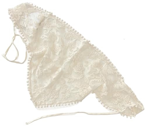 Zeizafa Elegant French Farm Styles Lace Triangular Headscarf Stylish Scarf Head Wrap Korean Fashion Hair Band for Women