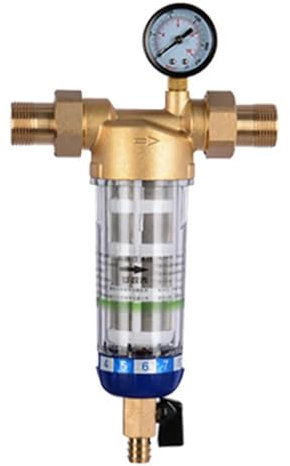 Purificateur de pré-filtre 3/4, for toute la maison, filtre à eau et sédiments, système de préfiltre Central, lavage à contre-courant, maille en acier inoxydable Fournir de l'eau propre et rafraîchiss