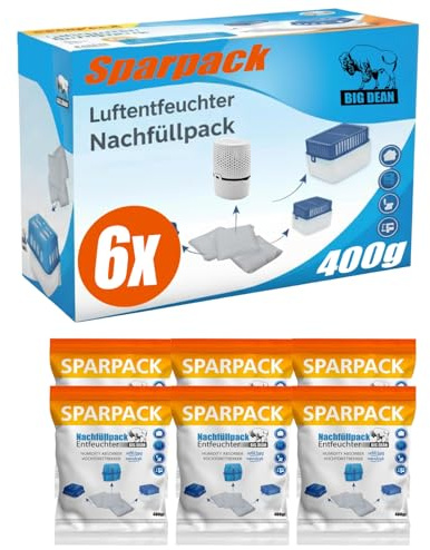 Luftentfeuchter Nachfüllpack 6 x 400 Gramm Premium Granulat
