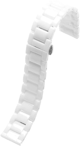 14 mm 16 mm 18 mm 20 mm 22 mm keramiskt klockband Snabbkopplingsrem Utplacering Spänne Armband for Kvinnor Män Svart Vit