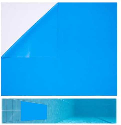 Fukaisu Pièce Réparation pour Liner Piscine 125x85cm, Kit de Réparation PVC Autocollant Extra Large pour Piscines Gonflables Flotteurs Trampolines Tentes et Matelas Gonflables (Bleu)