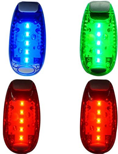 Lumières de Course à Clip,4 Lampe de Course à Pied Running LED Lampe de PocheLED pour Vélo Éclairage feu arrière de vélo Lumière Avant et Arrière Sécurité Phare LED pour Course Promenades de Chie