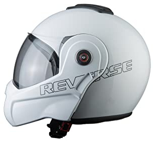 BHR Casco Modulare Moto 807 REVERSE | Casco Moto Integrale Omologato ECE con funzione Flip-Up 180° | Casco Moto Modulare Uomo & Donna con Sgancio Micrometrico | BIANCO | XL