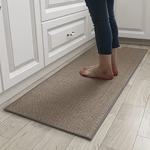 Tappeto passatoia da cucina lavabile e antiscivolo per corridoio cucina in iuta e lino tappetino da posizionare davanti al mobile del lavello in cucina o in soggiorno con inserti antiscivolo in gomma