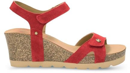 Panama Jack Damen Sandaletten Julia, Frauen Sandalen,Ohne Verschluss,bequem,Sommerschuhe,Freizeitschuhe,offene,Schuhe,Strandschuhe,Rot,39 EU / 6 UK