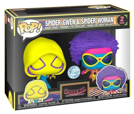 Funko Pop! Marvel: Spider-Man: Across The Spiderverse - Spider-Gwen e Spider-Woman 2pk (BLKLT)(Exc), Figura da collezione in vinile - 73937