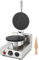VERTES Gaufrier, Appareil à Cornets de Glace Professionnel, 24 Pièces/Heure, Cône de Moulage inc., Réglable 0-300°C, Minuterie, Anti-Adhérent, Cornetterie en Fonte Boîtier inox, Waffle Maker 1000 W