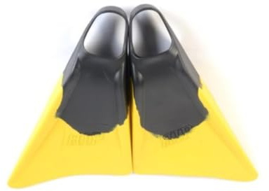 RIP Palmes de natation Pro asymétriques Queue de dophin – Flottant ! BodySurf, Bodyboard, Tuba, Plongée Intermédiaire à Avancé, Niveau Compétition – Confort avec vitesse et contrôle (Noir/jaune,