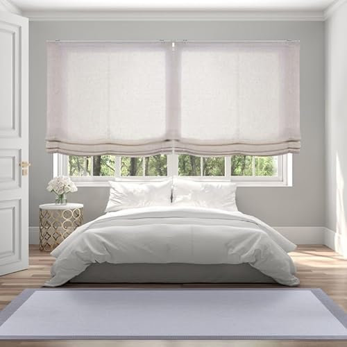 STOR PLANET | Estores Paqueto, Estores Plegables Sin Varillas Translúcidos, Estor de Tela Lino, Estores de Pared para Ventanas de Dormitorio, Salón, Cocina… | Paqueto Lino, 150x175cm
