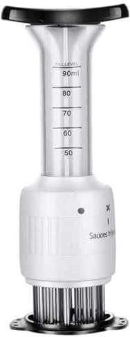 Aguja ablandadora de carne | Jeringa de carne de adobo | Ablandador de carne de acero inoxidable | Kit de jeringa de sabor de inyector de adobo para carne sabrosa