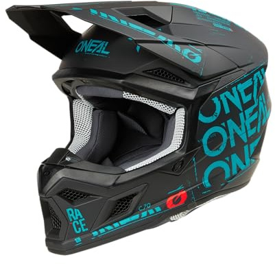 O'NEAL 3SRS Helm Static Schwarz/Türkisblau / Größe M