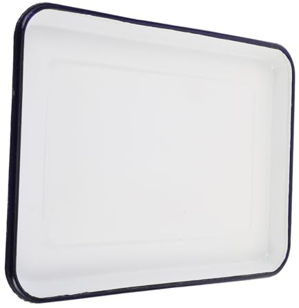 iplusmile Plat à Griller Rectangulaire Émail Pour Cuisine Pain Fruits Conservation Des Aliments De Couleur Blanche Pour Cuisson Service