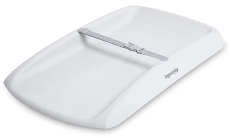Ingenuity, Comfy Clean Wickelauflage, wasserdichter Eva-Schaum, leicht abwischbares Polster mit Sicherheitsgurt & Rutschfester Unterseite, passend für Standardtische 79 x 43 cm, ab Neugeborenen