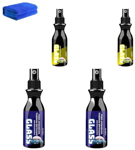 Generico Spray Impermeabile per Vetri, Protezione da Pioggia E Nebbia per Parabrezza, Rivestimento Idrofobico di Lunga Durata, Trattamento Impermeabile per Auto E Moto (4pcs)