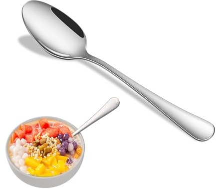 8-Piece 6.7 Inches Stainless Steel Tea Spoon,Durable Dishwasher Safe Teaspoons,Silverware Dessert Spoons For Kitchen,Small Spoons For Restaurant,Hotel