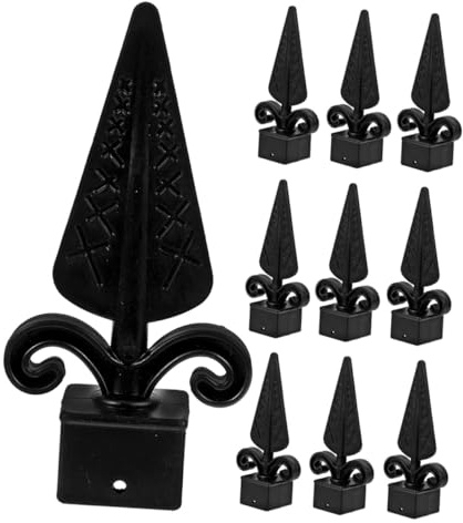jojofuny 20 Pezzi Punte per Recinzione in Plastica Nera Accessori per Pali di Cancello da Giardino Decorazioni per Recinzione Esterna Resistenti e Facili da Installare