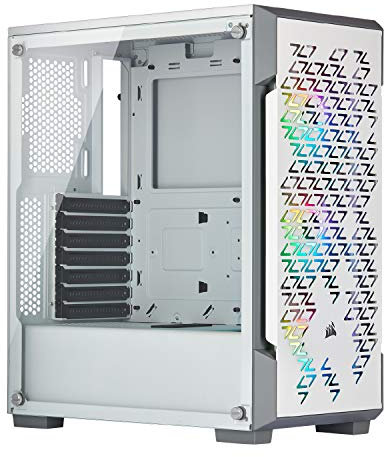 Corsair iCUE 220T RGB Airflow, Semi-torre ATX Gaming con Cristal Templado Chasis - Blanco