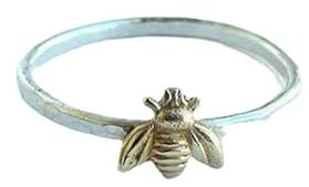 Metmejiao Fashion Cute Gold Bee Ring for Women Finger Wrap Around Craft Handmade Animal Lucky Honey Bee Knuckle Ring (8)