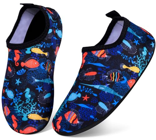 Kids Water Shoes,Toddler Swim Beach Shoes for Boys Girls,Children Pool Shoes Quick Dry Non-Slip Aqua Socks,Infant Barefoot Skin Water Socks for Swimming Pool Surfing Outdoor Sports Holiday Essentials
