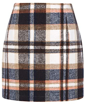 IDEALSANXUN Brown Mini Skirt for Women Trendy Fall Winter Clothes 2026 Short Pencil Skirts (Brown, M)