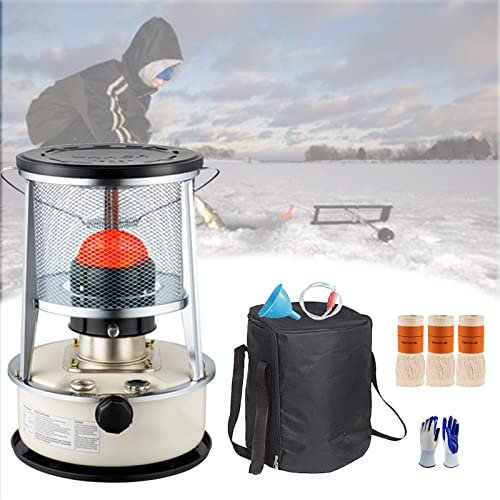9000btu/h Petroleumheizung, Tragbarer Petroleumofen, 6l Petroleum Heizung, Effiziente Petroleumkocher Für Innenräume Außenbereich, Ohne Strom, Einstellbare Feuerleistung,White-6L-32.5×32.5×47cm