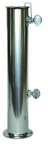 KOEM Supporto Tubolare in Ferro zincato Ø 55 mm Tubo di Ricambio per Base ombrellone in graniglia Cemento