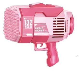 Bazooka Bubble® Rot | Seifenblasenmaschine | Automatisches Rocket-Spielzeug mit 69 Löchern | Outdoor-Spiel für Kinder und Erwachsene | 100% Fun-Wasserspiel | Sommer | OriginalCup®