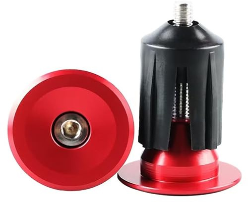 1Pc Red Pair Bike Handlebar End Plugs, Adjustable Bar End Plugs, Handle Bar Plug,for Bicycle Grip End Cap, Aluminum Alloy Handlebar Caps Parts and Components,Bike Grips