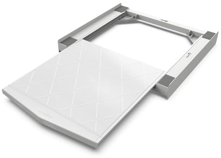 Meliconi Torre Quick Universal Washing Machine Dryer Intermediate Frame Pre-Assembled 30% Recycled Plastic Includes Seat Belt Load Capacity 250 kg White