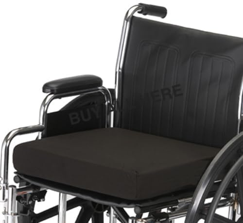 Pressure relief Orthopaedic Wheelchair Seat Cushion for Spine Health Lower Back Support Pain, Sciatica Tailbone, Office Chair, Car Seat - Waterproof Removable ZIP Cover, Black, (16 x 18 x 4)