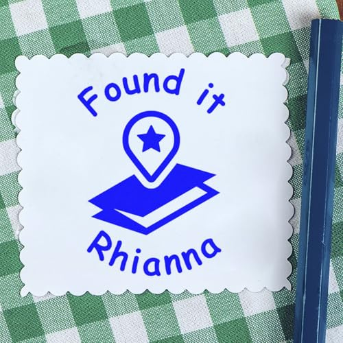 Self-Inking Geostar Power Discovery Geocaching Log Stamp - Circle Geocache Stamp for Personalized Gifts | Friends & Couples | Press & Print | 11 Ink Colors | Ideal for Group Activities | Size 3/4