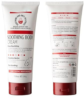 Crema calmante para la piel - loción para todo el cuerpo para la piel seca y picante, rica en Avena gelatinosa natural - tubo de 7,05 onzas